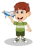 A Boy Playing Airplane Toy Cartoon Stock Vector - Illustration of airplane,  pilot: 70636115